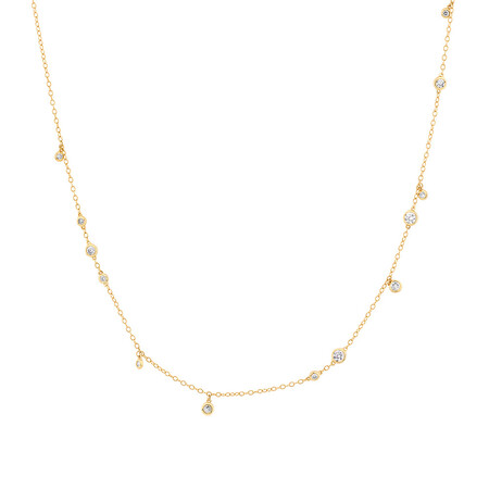 Necklace with 0.47 Carat TW of Diamonds in 10ct Yellow Gold Necklace with 0.47 Carat TW of Diamonds in 10ct Yellow Gold