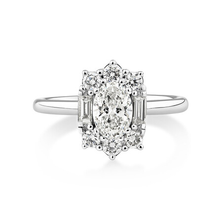Sir Michael Hill Designer Oval Engagement Ring with 0.96 Carat TW Diamonds in 18kt White Gold Sir Michael Hill Designer Oval Engagement Ring with 0.96 Carat TW Diamonds in 18kt White Gold