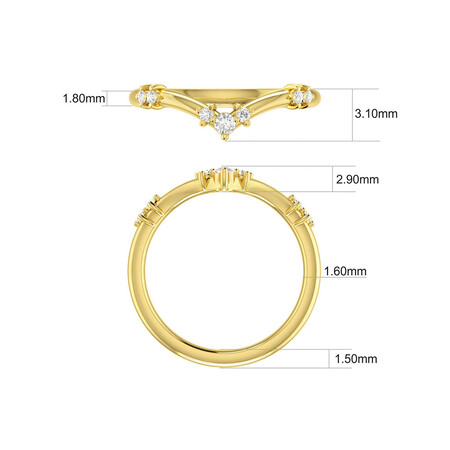Chevron Stacker Ring with 0.12 Carat TW of Diamonds in 10kt Yellow Gold Chevron Stacker Ring with 0.12 Carat TW of Diamonds in 10kt Yellow Gold