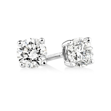 Stud Earrings with 1 Carat TW of Diamonds in 14ct White Gold Stud Earrings with 1 Carat TW of Diamonds in 14ct White Gold