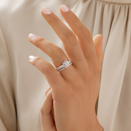 Bridal Set with 1/2 Carat TW of Diamonds in 10kt White Gold Bridal Set with 1/2 Carat TW of Diamonds in 10kt White Gold