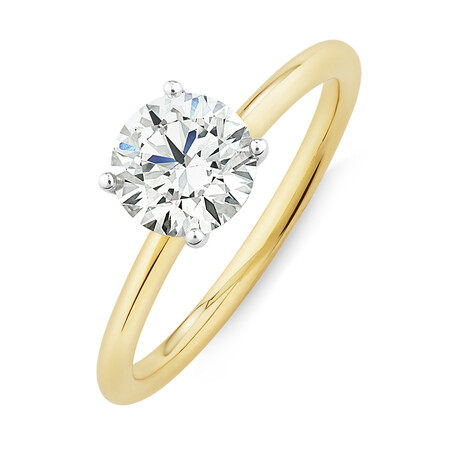 1.25 Carat Laboratory-Created Diamond Ring in 14kt Yellow & White Gold 1.25 Carat Laboratory-Created Diamond Ring in 14kt Yellow & White Gold