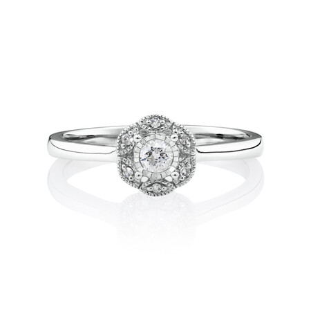 Promise Ring with 0.12 Carat TW of Diamonds in 10ct White Gold Promise Ring with 0.12 Carat TW of Diamonds in 10ct White Gold