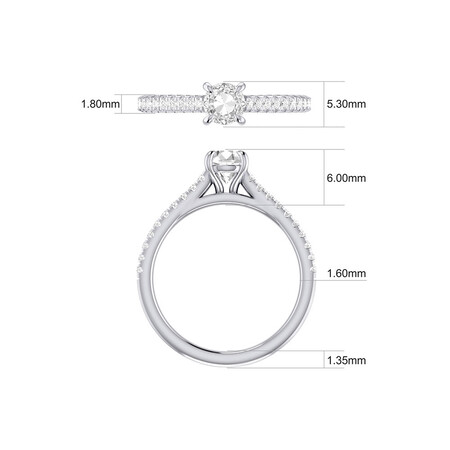 Engagement Ring with 0.78 Carat TW of Diamonds in 14ct White Gold Engagement Ring with 0.78 Carat TW of Diamonds in 14ct White Gold