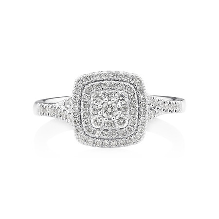 Engagement Ring with 1/2 Carat TW of Diamonds in 10ct White Gold Engagement Ring with 1/2 Carat TW of Diamonds in 10ct White Gold