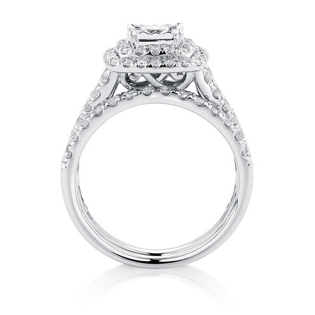 Bridal Set with 1 1/2 Carat TW of Diamonds in 14ct White Gold Bridal Set with 1 1/2 Carat TW of Diamonds in 14ct White Gold