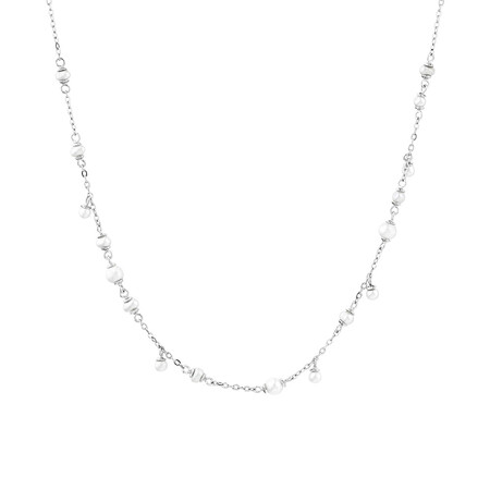Cultured Freshwater Pearl Droplet Necklace in Sterling Silver Cultured Freshwater Pearl Droplet Necklace in Sterling Silver