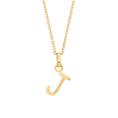 "J" Initial Pendant with Chain in 10kt Yellow Gold "J" Initial Pendant with Chain in 10kt Yellow Gold