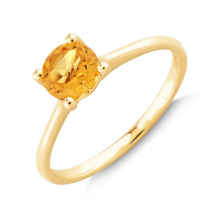 Ring with Citrine in 10kt Yellow Gold Ring with Citrine in 10kt Yellow Gold