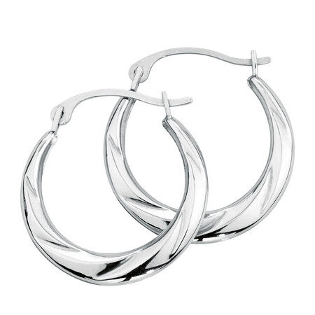 Hoop Earrings in 10ct White Gold Hoop Earrings in 10ct White Gold