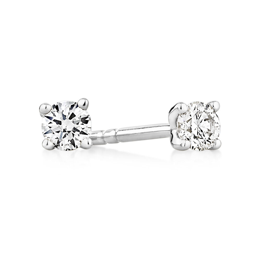 Stud Earrings with 0.15 Carat TW of Diamonds in 10ct White Gold