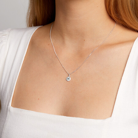 Pisces Zodiac Pendant in Sterling Silver Pisces Zodiac Pendant in Sterling Silver