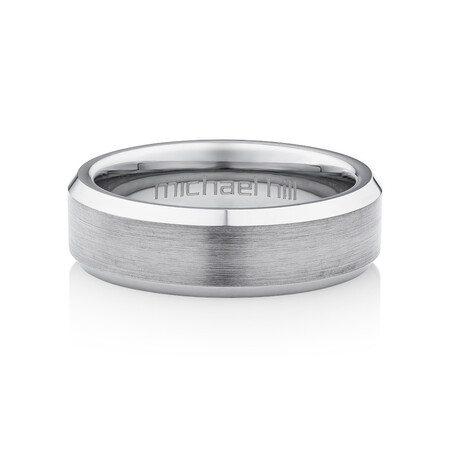 Men's Ring in Grey Sapphire Tungsten Men's Ring in Grey Sapphire Tungsten