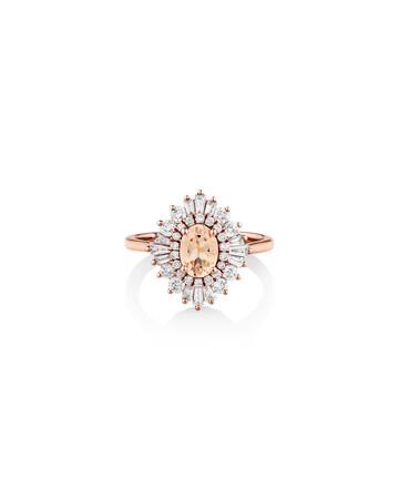 Ballerina Ring with Morganite & 0.75 Carat TW of Diamonds in 10kt Rose Gold Ballerina Ring with Morganite & 0.75 Carat TW of Diamonds in 10kt Rose Gold