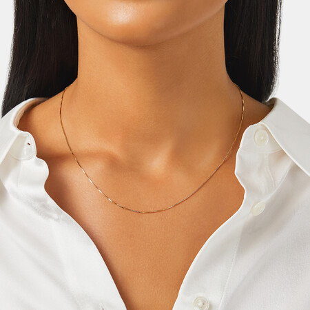 45cm (18") 1mm Width Box Chain in 18kt Yellow Gold 45cm (18") 1mm Width Box Chain in 18kt Yellow Gold