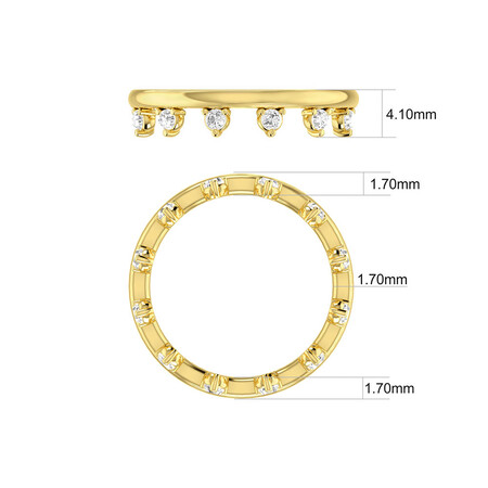 Zipper Ring with 0.41 Carat TW of Diamonds in 10ct Yellow Gold Zipper Ring with 0.41 Carat TW of Diamonds in 10ct Yellow Gold