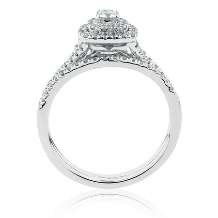 Bridal Set with 0.60 Carat TW of Diamonds in 10ct White Gold Bridal Set with 0.60 Carat TW of Diamonds in 10ct White Gold