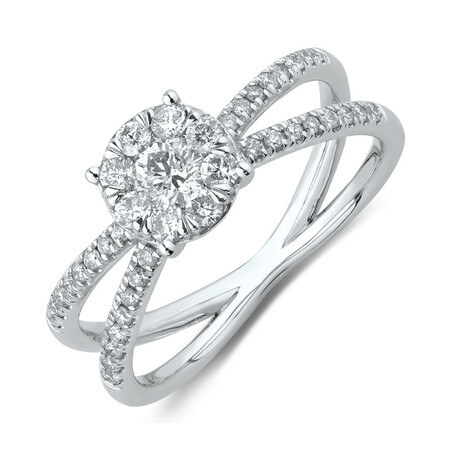 Evermore Engagement Ring with 0.58 Carat TW of Diamonds in 10kt White Gold Evermore Engagement Ring with 0.58 Carat TW of Diamonds in 10kt White Gold