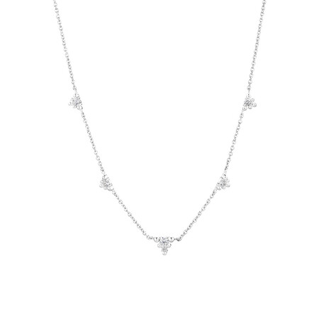 Necklace with Cubic Zirconia in Sterling Silver