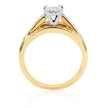 Engagement Ring with 1 Carat TW of Diamonds in 14ct Yellow & White Gold Engagement Ring with 1 Carat TW of Diamonds in 14ct Yellow & White Gold