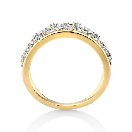 Fancy Ring with 0.97 Carat TW of Diamonds in 10kt Yellow Gold Fancy Ring with 0.97 Carat TW of Diamonds in 10kt Yellow Gold