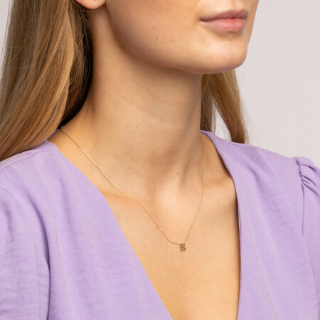 "S" Initial Necklace in 10ct Yellow Gold "S" Initial Necklace in 10ct Yellow Gold