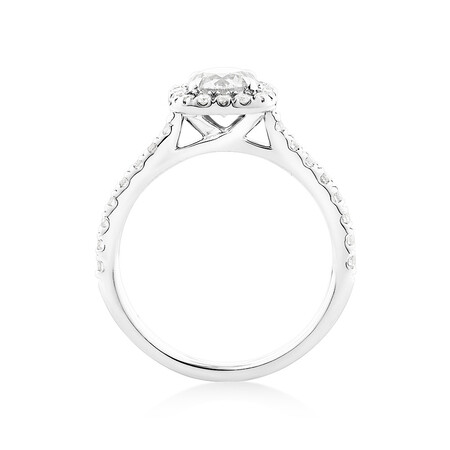 Evermore Halo Engagement Ring with 1.38 Carat TW of Diamonds in 14ct White Gold Evermore Halo Engagement Ring with 1.38 Carat TW of Diamonds in 14ct White Gold