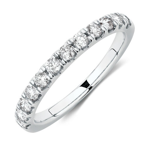 Wedding Band with 1/2 Carat TW of Diamonds in 14kt White Gold