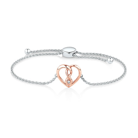 Infinitas Bracelet with Diamonds in Sterling Silver & 10ct Rose Gold Infinitas Bracelet with Diamonds in Sterling Silver & 10ct Rose Gold