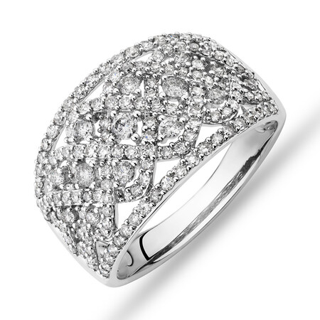 Diamond Cluster Ring with 1.00 Carat TW of Diamonds in 10kt White Gold Diamond Cluster Ring with 1.00 Carat TW of Diamonds in 10kt White Gold