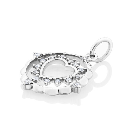 Heart Pendant with 0.14 Carat TW of Diamonds in Sterling Silver Heart Pendant with 0.14 Carat TW of Diamonds in Sterling Silver