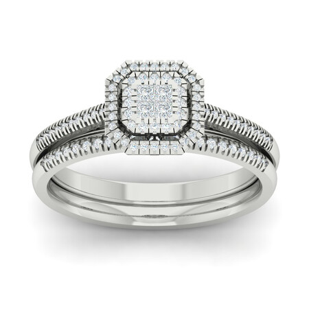 Bridal Set with 0.33 Carat TW of Diamonds in 10ct White Gold Bridal Set with 0.33 Carat TW of Diamonds in 10ct White Gold