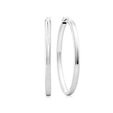 43mm Hoop Earrings in Sterling Silver 43mm Hoop Earrings in Sterling Silver