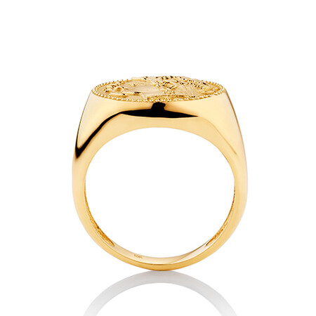 Large Coin Ring in 10ct Yellow Gold Large Coin Ring in 10ct Yellow Gold