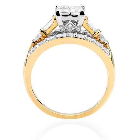 Engagement Ring with 1 3/4 Carat TW of Diamonds in 14ct Yellow & White Gold Engagement Ring with 1 3/4 Carat TW of Diamonds in 14ct Yellow & White Gold