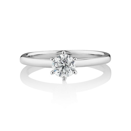 Michael Hill Solitaire Engagement Ring with a 0.50 Carat TW Diamond with the De Beers Code of Origin in Platinum Michael Hill Solitaire Engagement Ring with a 0.50 Carat TW Diamond with the De Beers Code of Origin in Platinum
