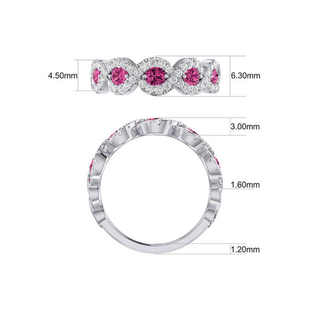 Bubble Ring With Natural Pink Sapphire & 0.46 Carat TW of Diamonds In 14ct White Gold Bubble Ring With Natural Pink Sapphire & 0.46 Carat TW of Diamonds In 14ct White Gold