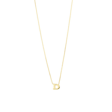 "D" Initial Necklace in 10ct Yellow Gold "D" Initial Necklace in 10ct Yellow Gold