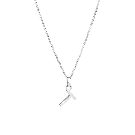 "T" Initial Pendant in Sterling Silver