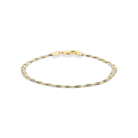 19cm (7.5") Fancy Bracelet in 10ct Yellow & White Gold 19cm (7.5") Fancy Bracelet in 10ct Yellow & White Gold