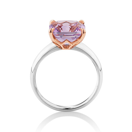 Rose Amethyst Ring in Sterling Silver & 10ct Rose Gold Rose Amethyst Ring in Sterling Silver & 10ct Rose Gold