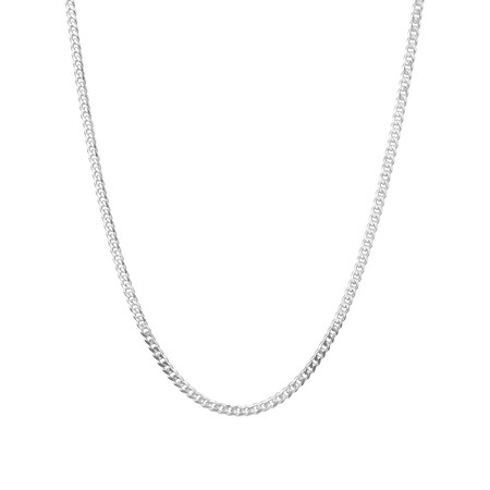 60cm (24") 3mm-3.5mm Width Curb Chain in Sterling Silver