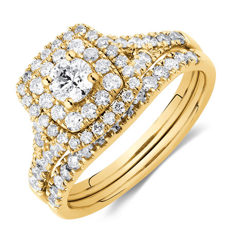 Bridal Set with 1.18 Carat TW of Diamonds in 14kt Yellow Gold Bridal Set with 1.18 Carat TW of Diamonds in 14kt Yellow Gold