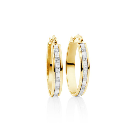 Glitter Hoop Earrings in 10ct Yellow Gold Glitter Hoop Earrings in 10ct Yellow Gold