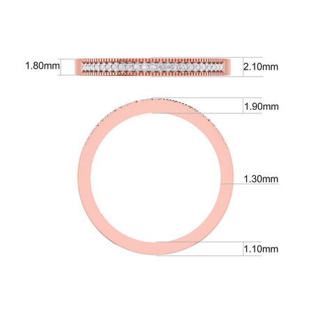 Wedding Band with Diamonds in 10kt Rose Gold Wedding Band with Diamonds in 10kt Rose Gold
