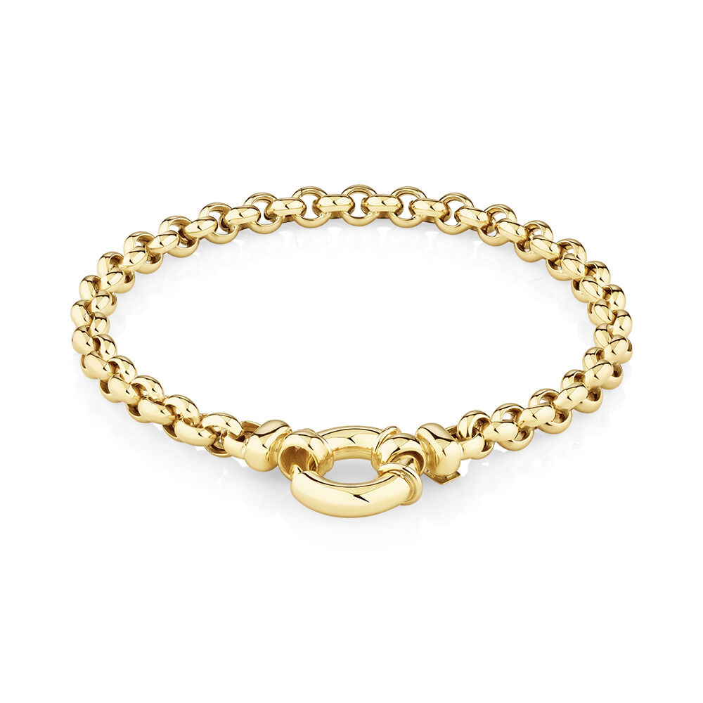 19cm 7.5 5mm 5.5mm Width Hollow Belcher Bracelet in 10kt Yellow Gold