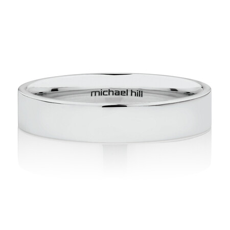 Flat Wedding Band in 10ct White Gold Flat Wedding Band in 10ct White Gold