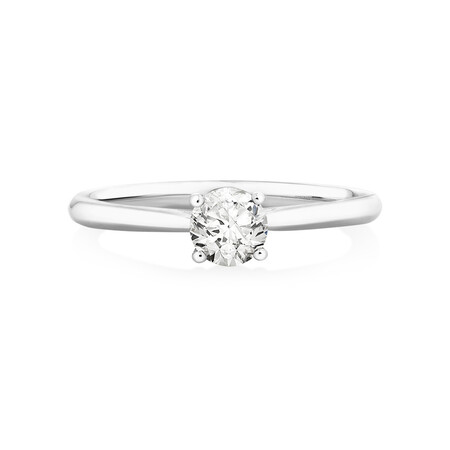 Evermore Certified Solitaire Engagement Ring with a 0.50 Carat TW Diamond in 14kt White Gold Evermore Certified Solitaire Engagement Ring with a 0.50 Carat TW Diamond in 14kt White Gold