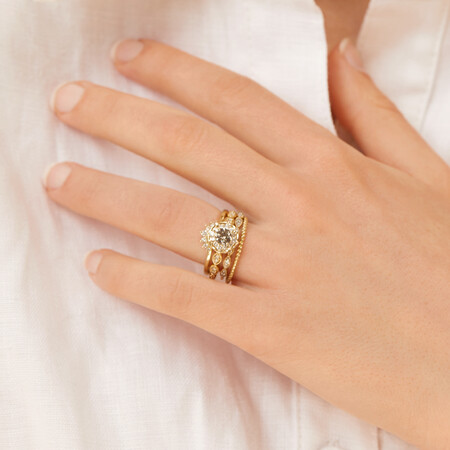 Evermore Engagement Ring with 0.75 Carat TW of Brown & White Diamonds in 14ct Yellow Gold Evermore Engagement Ring with 0.75 Carat TW of Brown & White Diamonds in 14ct Yellow Gold