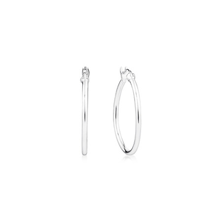 20mm Round Hoop Earring in Sterling Silver 20mm Round Hoop Earring in Sterling Silver